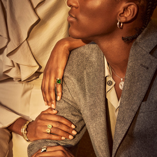 Lilly Ring in Gold Vermeil with Green Quartz