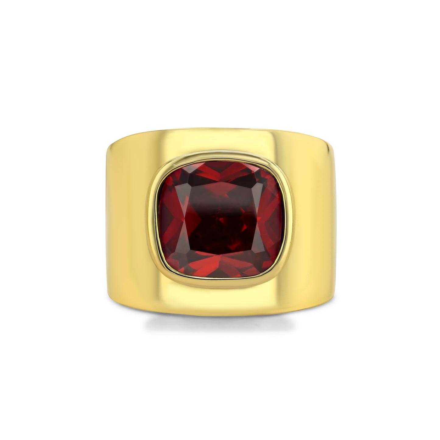 Lilly Ring in Gold Vermeil with Red Garnet