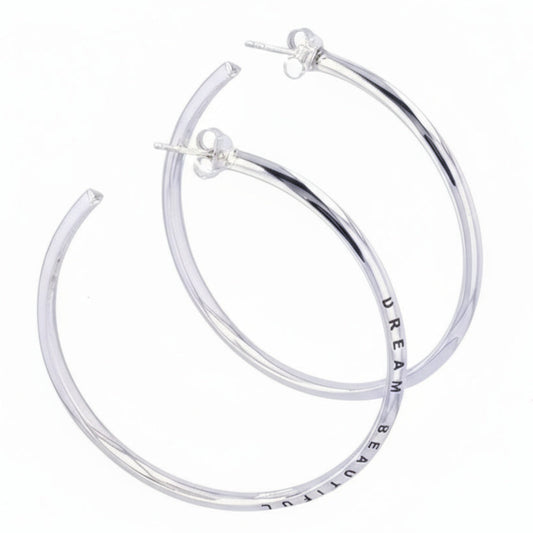 Dream Beautiful Hoop Earrings | White Rhodium