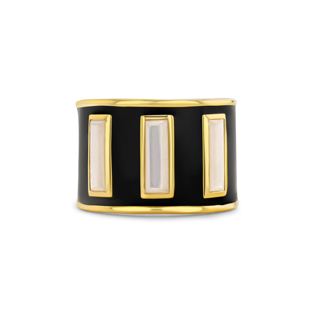 Gigi Ring in Black Enamel - Only 1 Left - Size 8