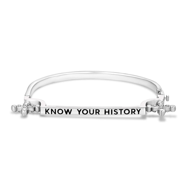 Know Your History Bracelet in White Rhodium