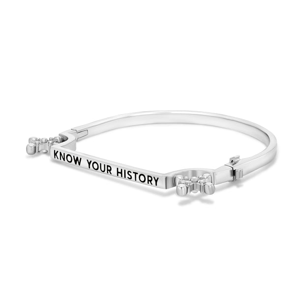 Know Your History Bracelet in White Rhodium