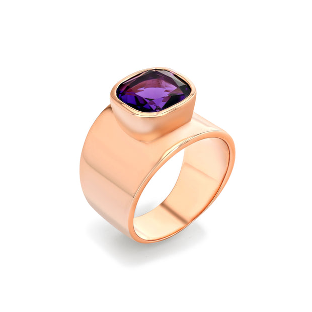 Lilly Ring in Rose Gold with Amethyst - 1 Left