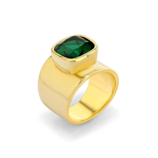 Lilly Ring in Gold Vermeil with Green Quartz