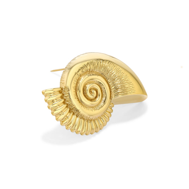 Luminesce Shell Brooch in Gold Vermeil