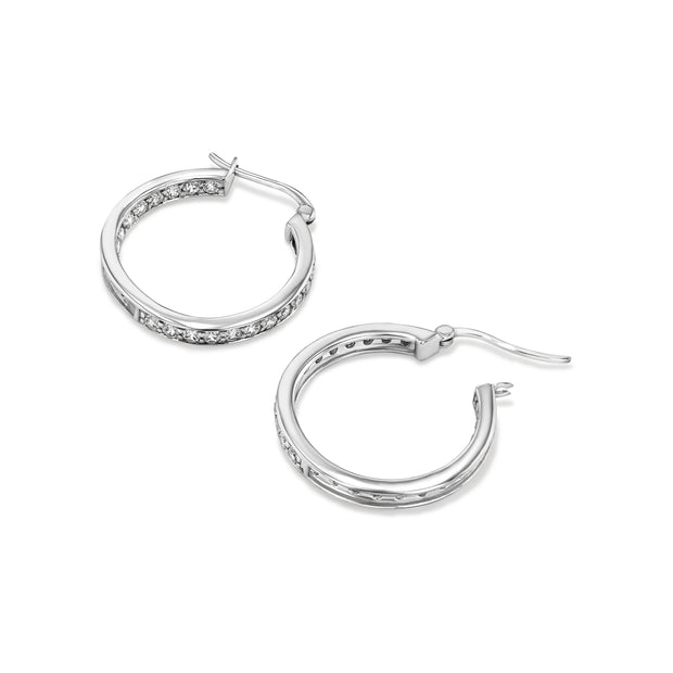 Nickel-Sized Lucky Hoop in Rhodium