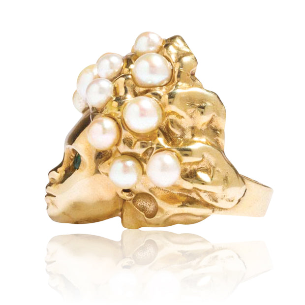 Missy Ring with Freshwater Pearls in Gold - 1 Left