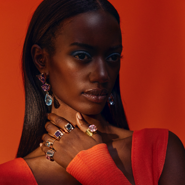 Cleopatra Earrings in Solid Rose Gold