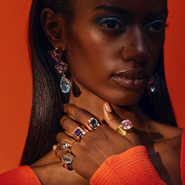 Lilly Ring in Rose Gold with Amethyst - 1 Left
