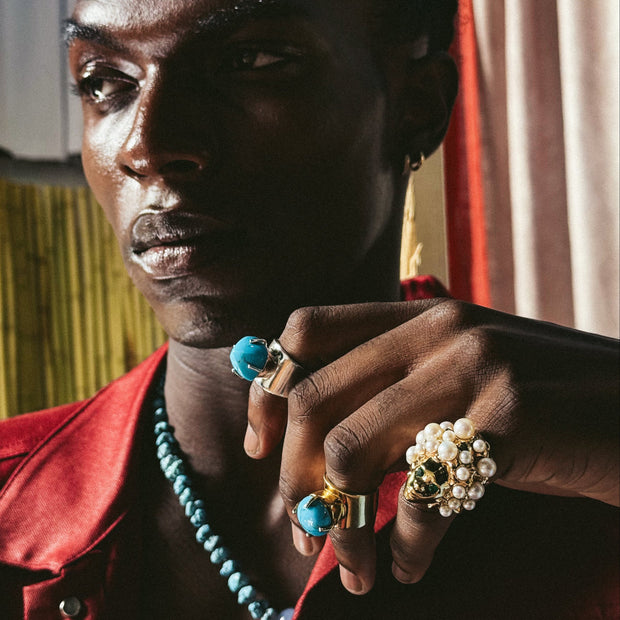 Missy Ring with Freshwater Pearls in Gold - 1 Left