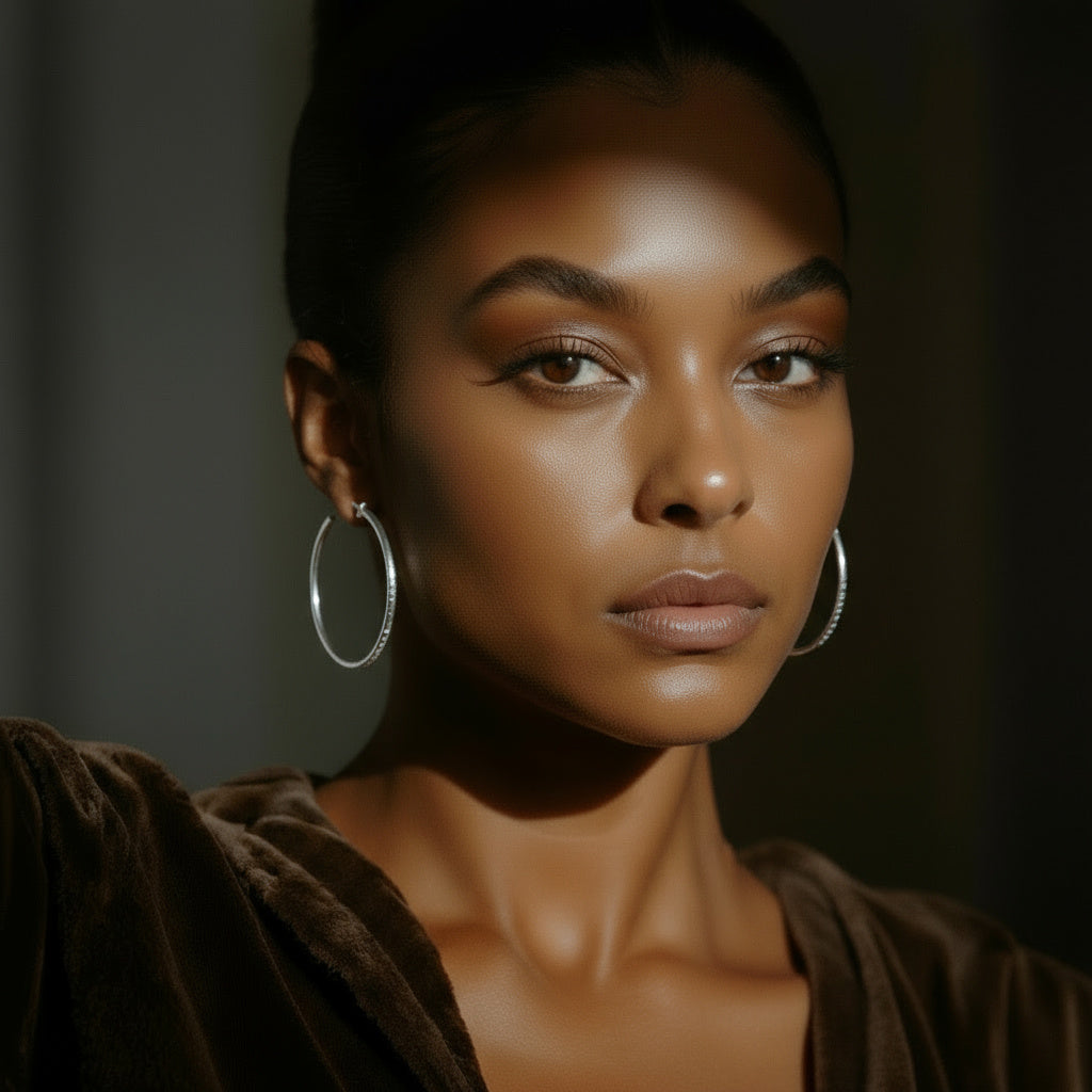 Dream Beautiful Hoop Earrings | White Rhodium