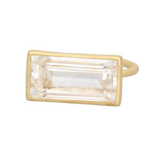 Gloria Ring in Matte Gold with Clear Quartz - 1 Left