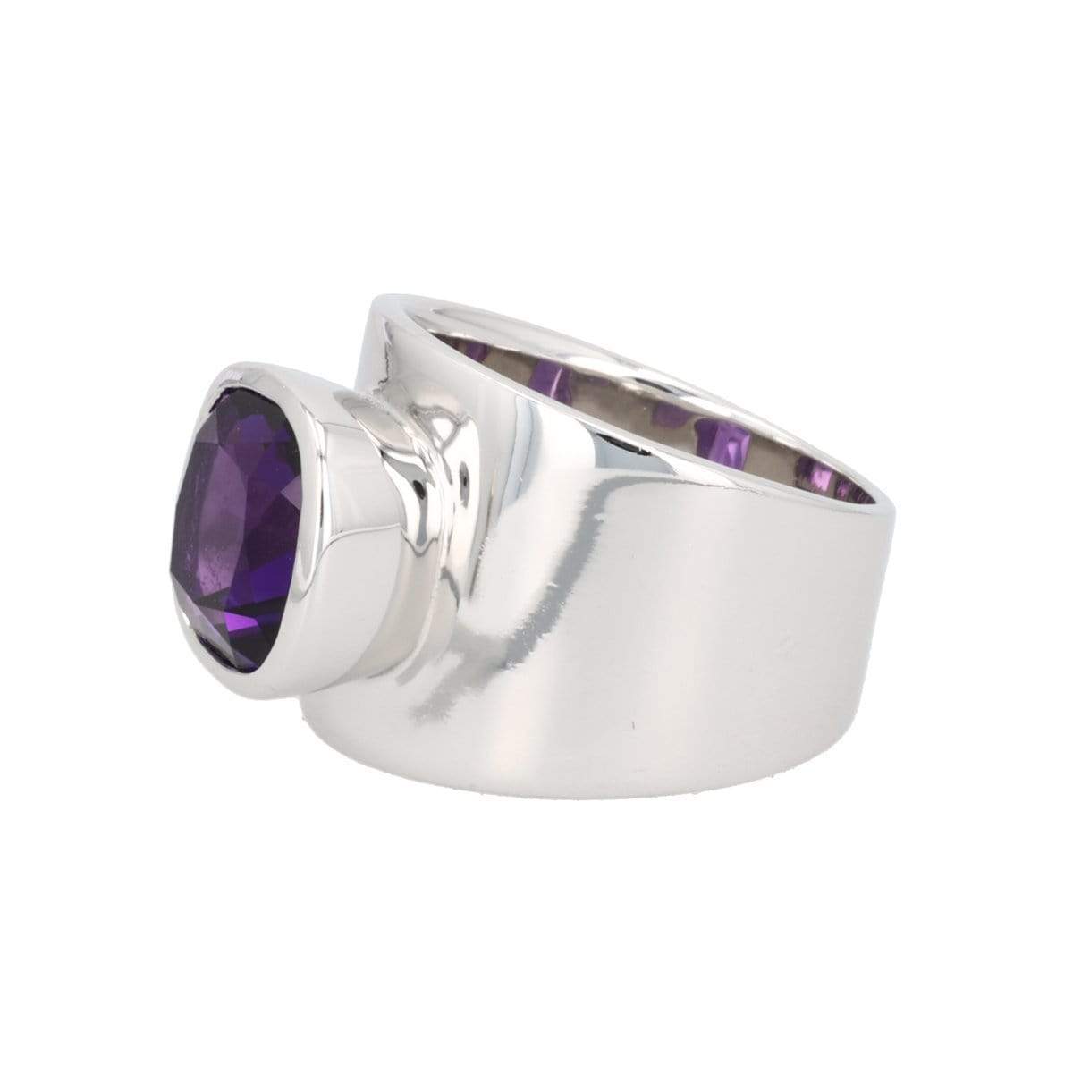 Lilly Ring | Amethyst, White Rhodium