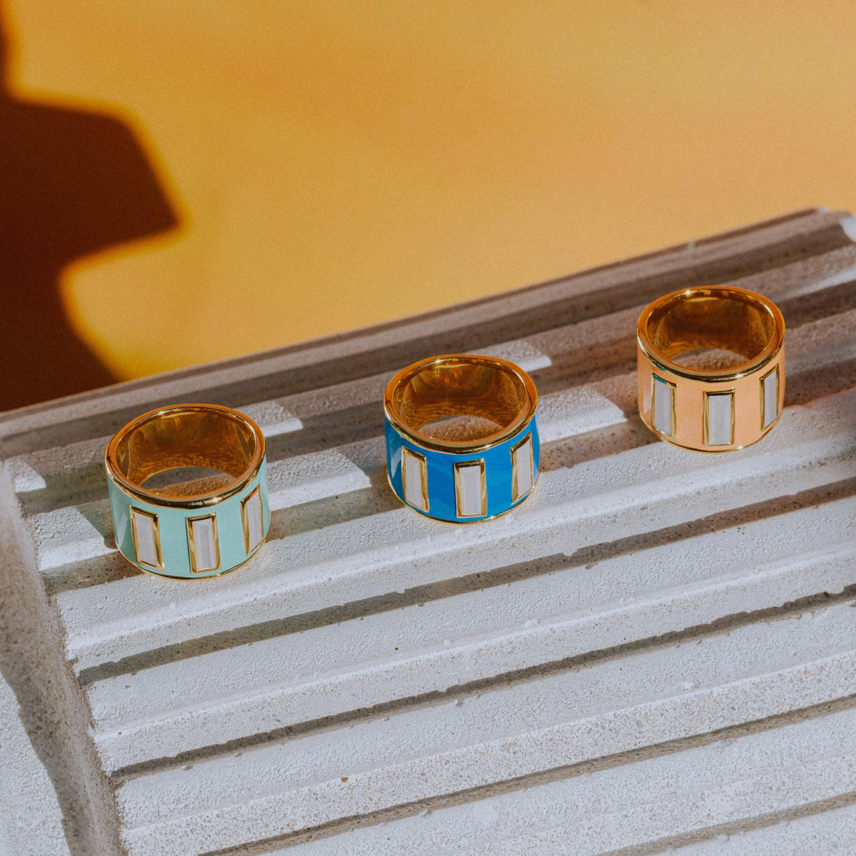 Gigi Enamel Ring | Green Ash