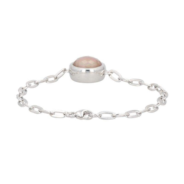 Madame Domed Chain Bracelet with Brown Mother of Pearl - 1 Left
