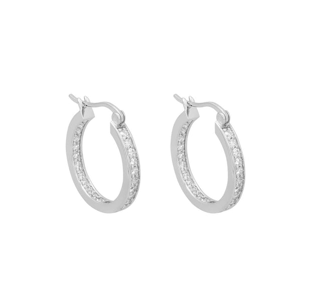 Adore Adorn Earrings 14mm Lucky Hoop in Rhodium