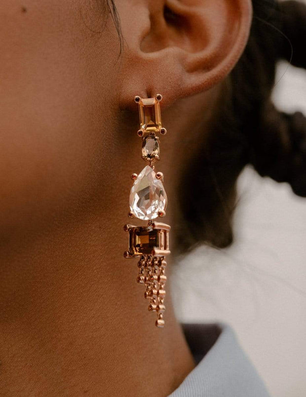 Adore Adorn Earrings Desert Drip Dangle Earring in Rose Gold