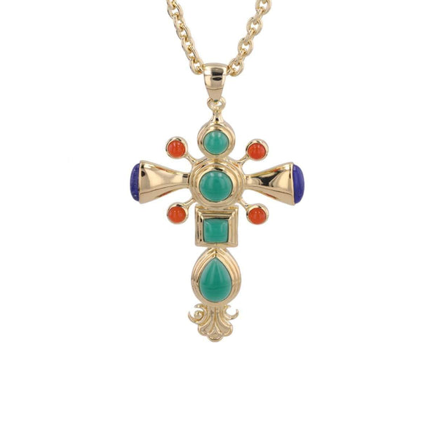 Dynasty Cross Pendant in Gold