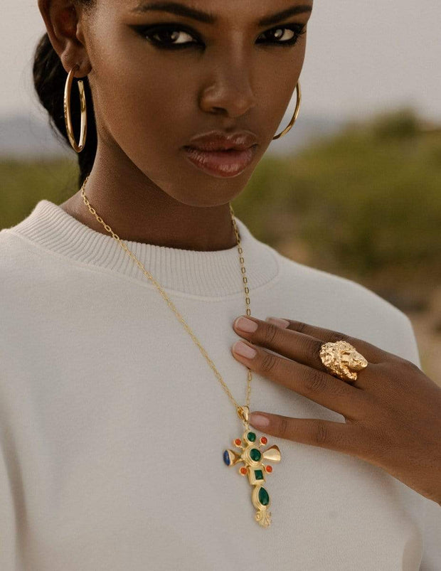 Adore Adorn Pendant Dynasty Cross Pendant in Gold