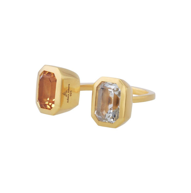 Adore Adorn Ring Lila Ring with Citrine + Peridot in Matte Gold