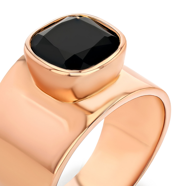 Lilly Ring in Rose Gold with Black Onyx