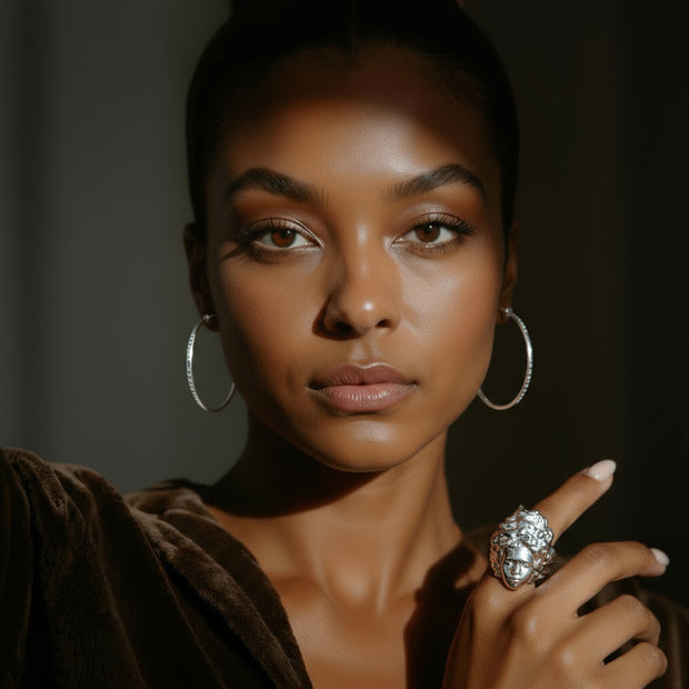 Dream Beautiful Hoop Earrings in White Rhodium