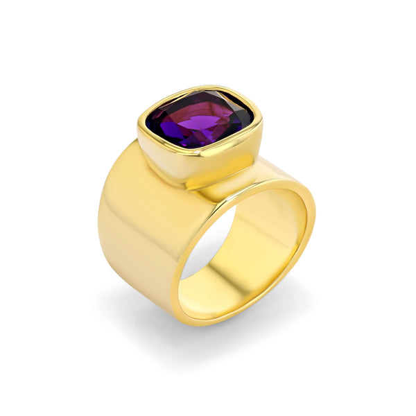 Lilly Ring in Gold Vermeil with Amethyst