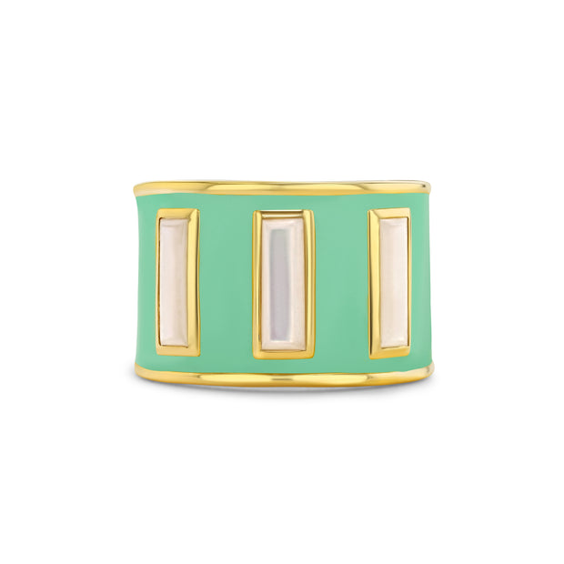 Limited Edition Gigi Enamel Ring / Green Ash