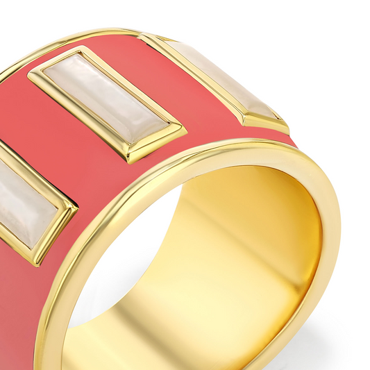 Gigi Enamel Ring | Burnt Coral