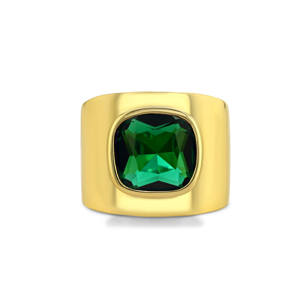 Lilly Ring in Gold Vermeil with Green Quartz