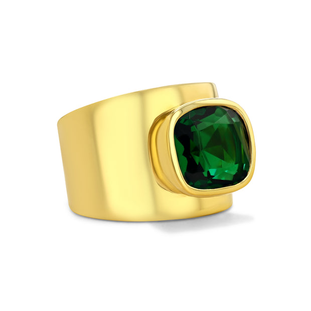 Lilly Ring in Gold Vermeil with Green Quartz