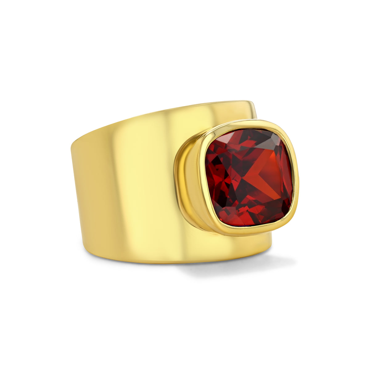 Lilly Ring in Gold Vermeil with Red Garnet