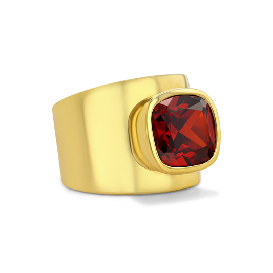 Lilly Ring in Gold Vermeil with Red Garnet