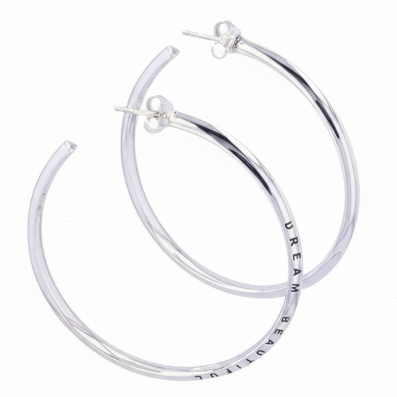 Dream Beautiful Hoop Earrings | White Rhodium