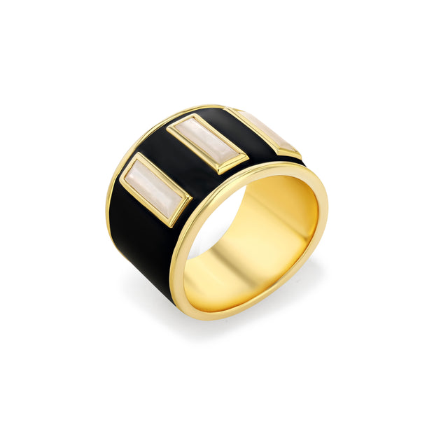 Gigi Ring in Black Enamel