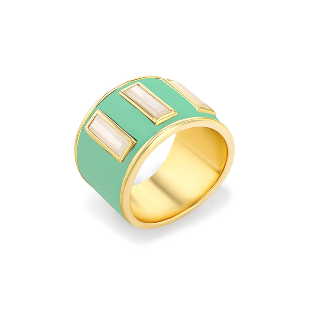 Limited Edition Gigi Enamel Ring / Green Ash