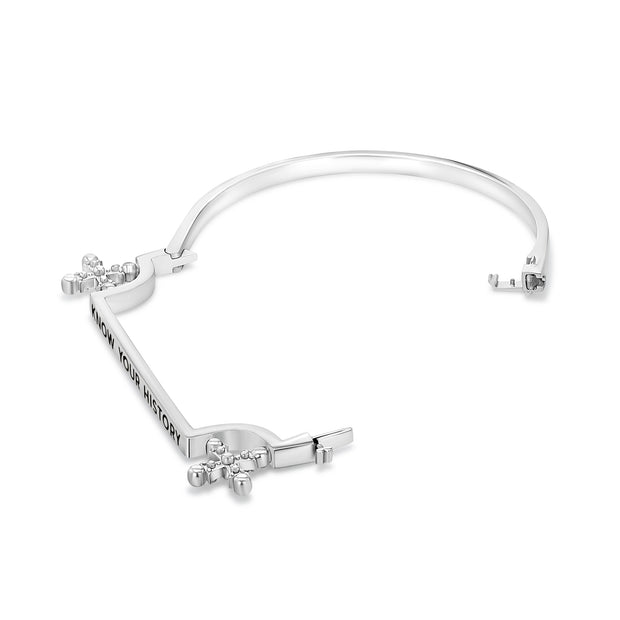 Know Your History Bracelet in White Rhodium