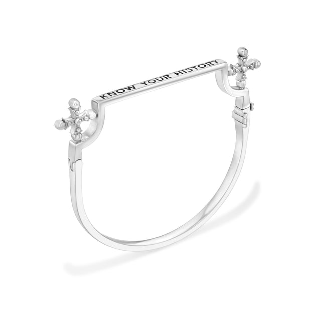 Know Your History Bracelet in White Rhodium