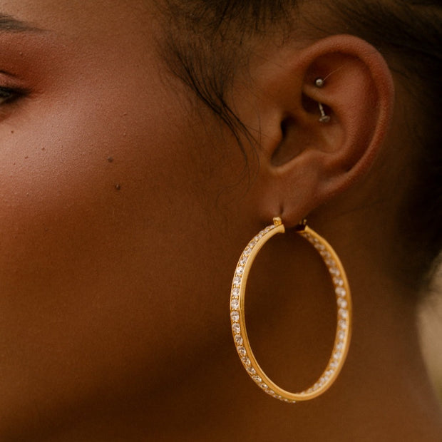 Medium-Sized 50mm Lucky Hoop in Rose Gold