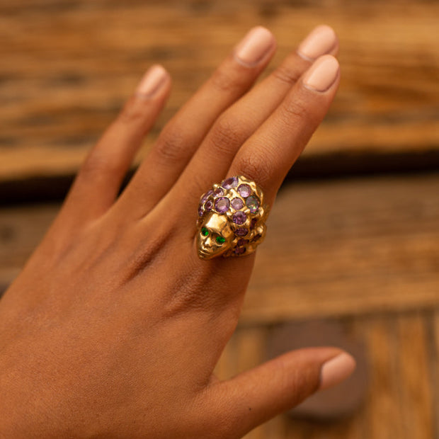 Missy Ring in Gold with Mystic Topaz & Emerald Eyes