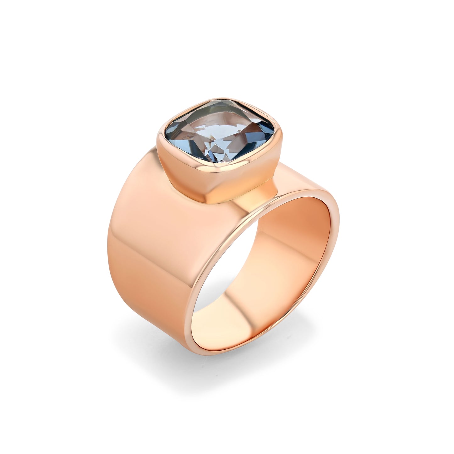 Lilly Ring in Rose Gold with London Blue Topaz