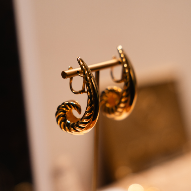 Oceanic Warp Earrings in Gold Vermeil