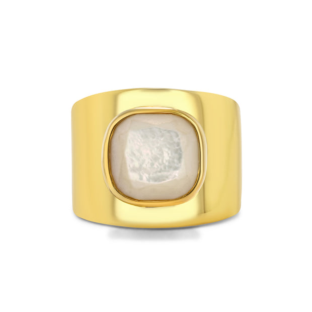 Lilly Ring in Gold Vermeil with Mother of Pearl