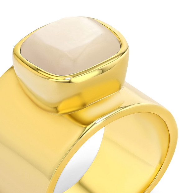 Lilly Ring in Gold Vermeil with Mother of Pearl