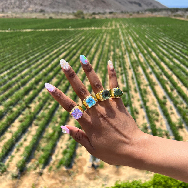 Lilly Ring in Gold Vermeil with Prasiolite - Limited Edition - Size 8