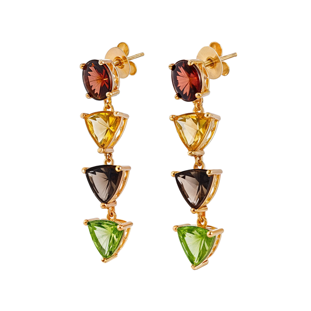 Tucson Sunset Drop Earrings in 14K Gold