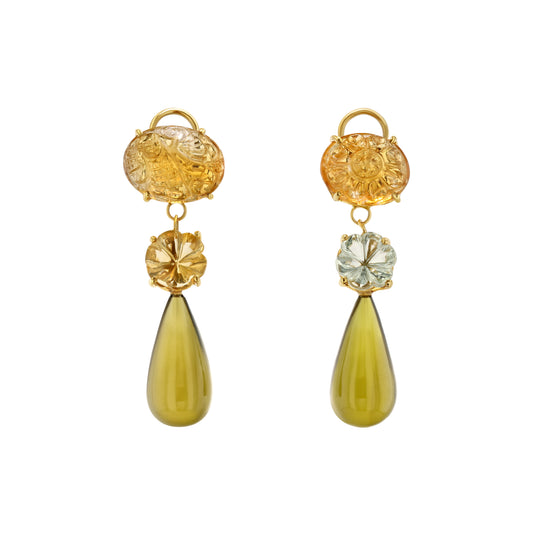 Drop of Honey Earrings | Solid Yellow Gold