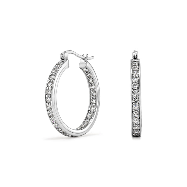 Half Dollar-Sized Lucky Hoop in Rhodium