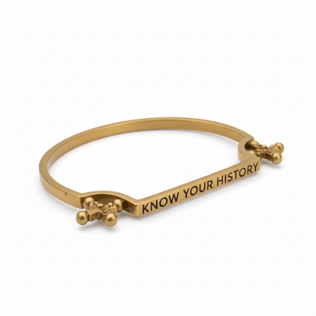 Know Your History Bracelet in Brass