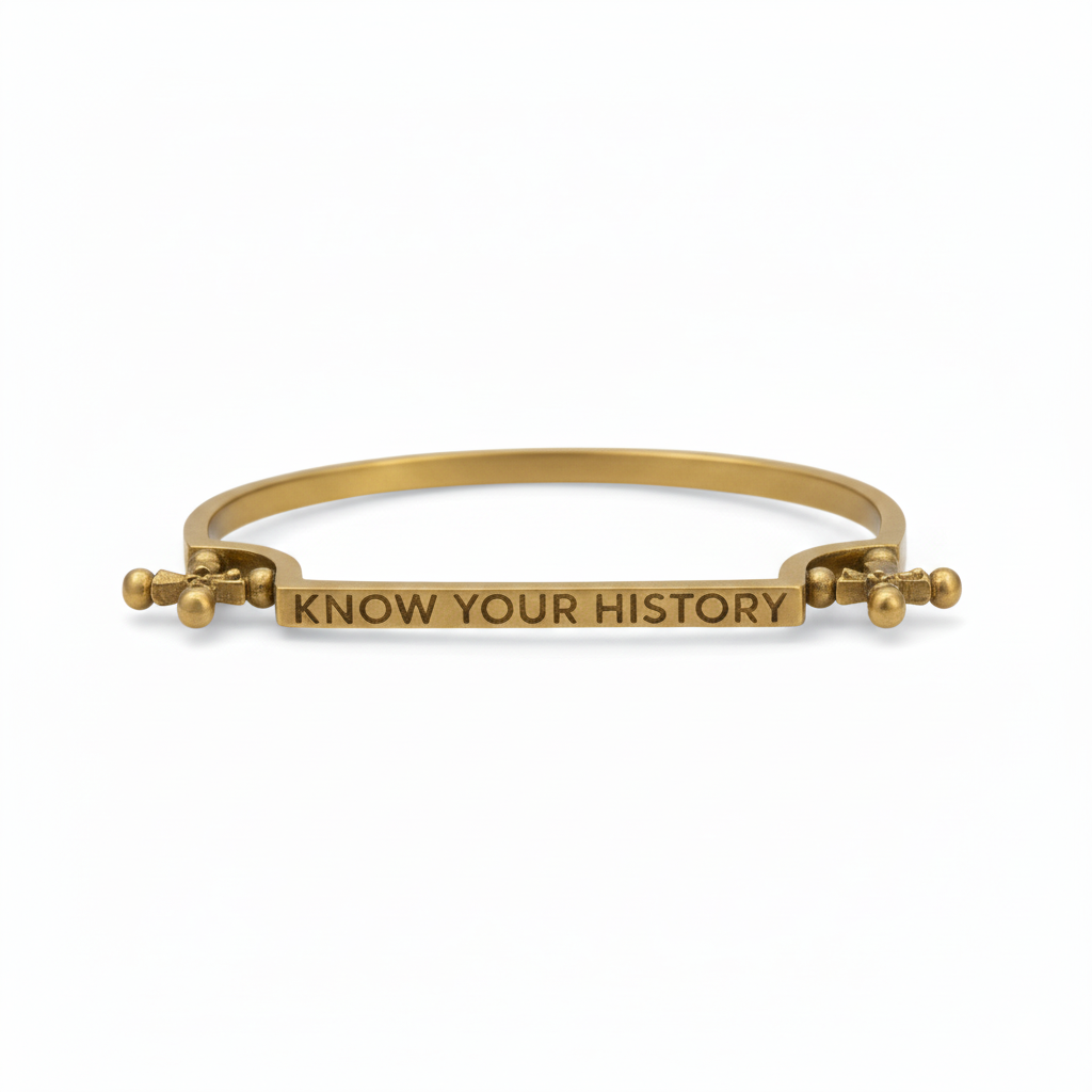 Know Your History Bracelet in Brass